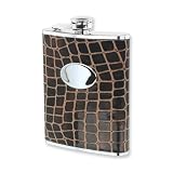 Review Quality Gold  / Brown Faux Leather Stainless Steel 8oz Hip Flask