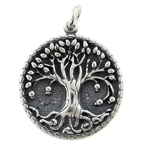 Very Detailed Round Tree of Life Pendant in Fusion 27 for Men or Women, #7644