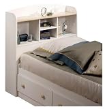 White and Natural Maple Bookcase Headboard 39