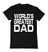 Father's Day Black T-Shirt, "World's Greatest Dad" , X-Large