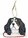 E&S Pets King Charles Cavalier Ornament Tri Color Santa's Pals with Personalized Name Plate A Great Gift for King Charles Cavalier Lovers