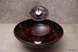 VGS83 Bathroom Lavatory Glass Vessel Sink with drain and mounting ring