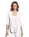 Mod-O-Doc Women's Supreme Jersey Mid Sleeve Cardigan, White, Small