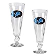 Detroit Lions NFL 2pc Pilsner Glass Set with Football on stem - Oval Logo by Great American Products