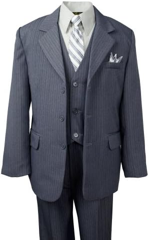 Boys Pinstripe 5-Piece Suit