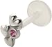 Triple Heart Pink Crystal - 925 Sterling Silver & Bioplast Tragus Earring or Labret Lip Ring