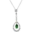 18K White Gold Tsavorite and Diamond Necklace