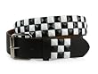 Snap On Punk Rock Black & White Star Studded Checker Board Pattern Leather Belt