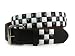 Apparel : Snap On Punk Rock Black & White Star Studded Checker Board Pattern Leather Belt