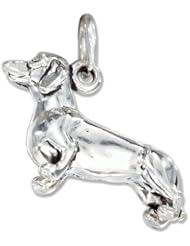 Sterling Silver Three Dimensional Dachshund Dog Charm