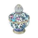 Blue Filigree Perfume Jeweled Trinket Box