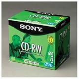SON22159 - SON22159 CD-RW Rewritable Discs, Branded Surface, 700MB/80MIN, 4x, Silver, 10/Pack