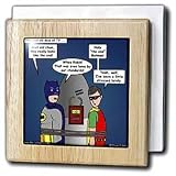 Rich Diesslins Funny General Cartoons - Lame Lines and the Classic Batman TV Show - Tile Napkin Holders