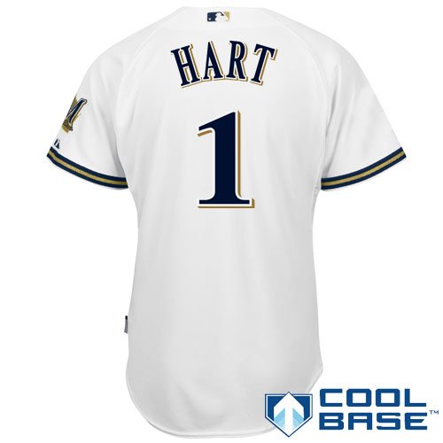MLB Men's Milwaukee Brewers Corey Hart Six Button Cool Base Authentic Home Jersey (White, 48/X-Large)