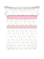 Casa Campo  Juego De Sábanas Mafin (Blanco/Rosa)