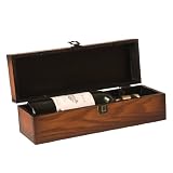 Wilco Imports Brown Wooden Decorative Box for One Bottle of Wine