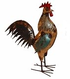 Small Americana Rooster : Recycled Metal Animal Garden Art Sculpture