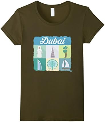 Women's Dubai T Shirt Journeys Travel Shirt Dubai Visit Medium Olive