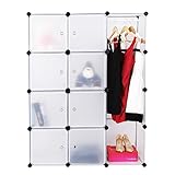 Songmics DIY Kleiderschrank Garderobenschrank Weiß mit Dekor 145 x 110 x 37cm LPC30BW - 3