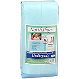 NorthShore Premium Blue Disposable Underpads (Chux), Large Size 23 x 36, Pk/25