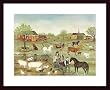 Art Poster Wood Framed Print - Down on the Farm - Artist: Martha Cahoon- Poster Size: 18 X 24
