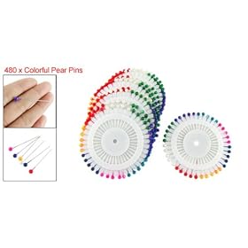 Round Headed Colorful 480 Faux Pearl Pins Button Hat Corsage Decoration: Jewelry
