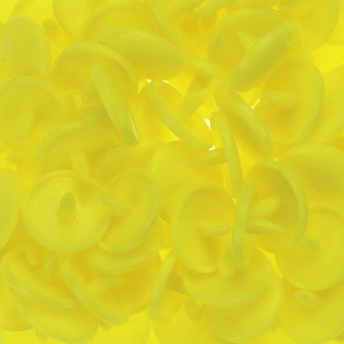100 Glossy Yellow (B7) Round KAM Plastic Resin Snaps Craft Baby Bib Cloth Diaper
