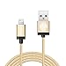 iOrange-E Lightning USB & Data Sync Braided Cable for iPhone 6 6 Plus 5S 5C 5, iPad Air, iPad 4th Gen, iPad Mini, iPad Mini with Retina Display, iPod Touch 5th Gene and iPod Nano 7th Gen - Gold