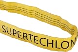 Mazzella 005100-00260 Yellow Single-Path Round Endless Sling, 6' Length, Load Capacity 9000 lbs Vertical, 7200 lbs Choker, 18000 lbs Basket