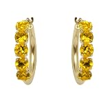 10k Yellow Gold Citrine Hoop Earrings