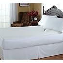 Serta Damask Stripe 233-Thread Count Low-Voltage Electric Heated California King Mattress Pad, White