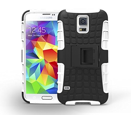 S5 case,Galaxy s5 case,Samsung s5 case *NEW* heavy duty[shockproof] [dropproof] Full-body Rugged Case with kickstand for Samsung galaxy s5.-White