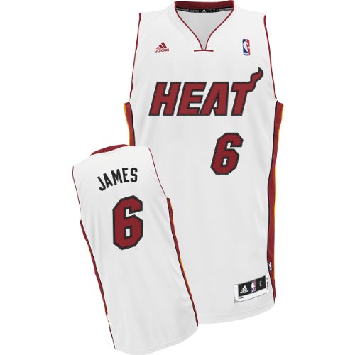 NBA Youth Miami Heat LeBron James Swingman Home Jersey  (White, Large)