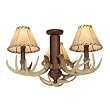 Rustic Antler Lodge - 3 Light Chandelier Lighting Fixture or Ceiling Fan Kit - Noachian Stone - B2417