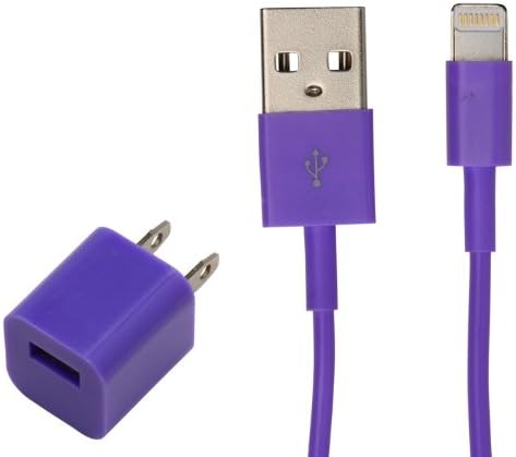 iPhone 6 charger, Apple Mfi Certified, 3 ft Lightning Cable 8 Pin Data Sync and USB Charger Cord Wall Dock iPhone 6 6 Plus 5s 5c 5, iPad Air Air 2 mini 2 3, iPad, iPod touch 5th 7th gen (Purple)