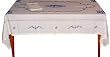 Rectangular Table Cloth and Napkins White Cotton Embroidered