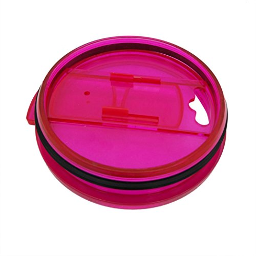 IkevanÂ® Spill and Splash Resistant Lid With Slider Closure for 20/30 oz.. Tumblers for YETI Rambler, RTIC, Thermik, Boss, Ozark Trail, Perfectly Straw Friendly Travel LId (30 Oz Hot Pink)