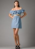 Voom Dolly Off the Shoulder Dress by Joy Han - Denim Jean Dresses