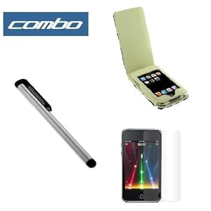 Premium Zebra Black and Silver Flip Leather Case + Silver Stylus Pen + Clear LCD Screen Protector