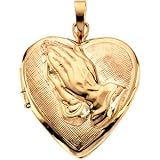 14K Yellow Gold Heart Locket With Serenity Prayer