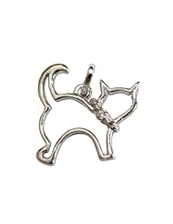 Sterling Silver Clear Cubic Zirconia Cat Kitty Pendant