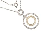 14K Two Tone Swaying Double Circle Pendant
