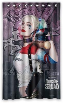 Daniellestore Harley Quinn Suicide Squad Window Treatment Thermal Insulated Solid Grommet Blackout Curtains/Drapes for Bedroom (1 Panel,52x84 inches)