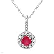Beautiful Necklace With 0.60ctw Precious Stones - Genuine Diamonds and Ruby Beautifully Designed in White Gold Length 18in