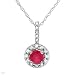 Beautiful Necklace With 0.60ctw Precious Stones - Genuine Diamonds and Ruby Beautifully Designed in White Gold Length 18in