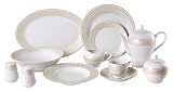 Lorenzo Pearl-GD 49-Piece Dinnerware Set, Service For 8