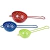 Progressive International Set of 3 Mini Strainers, Blue, Red and Green