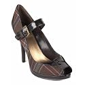 Nine West Women's Dyana Dress Pump,Dark Brown Fabric,8.5 M