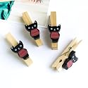 [Black Cat] - Wooden Clips / Wooden Clamps / Mini Clips