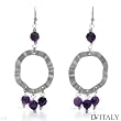 DV ITALY Stylish Earrings With 22.00ctw Genuine Amethysts Beautifully Crafted in 925 Sterling silver. Total item weight 14.3g Length 92.0mm